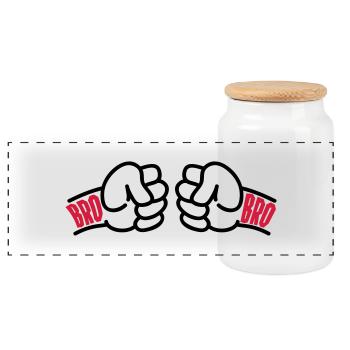 Brothers for Life Logo - Boîte à biscuits avec couvercle en bois - blanc - Devant