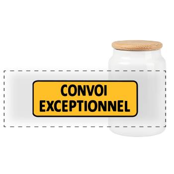 Convoi Exeptionnel - Boîte à biscuits avec couvercle en bois - blanc - Devant
