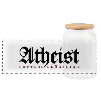 Atheist - Panorama Keksdose mit Holzdeckel - Weiß - Vorne