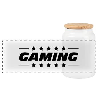Gaming - Panorama Keksdose mit Holzdeckel - Weiß - Vorne