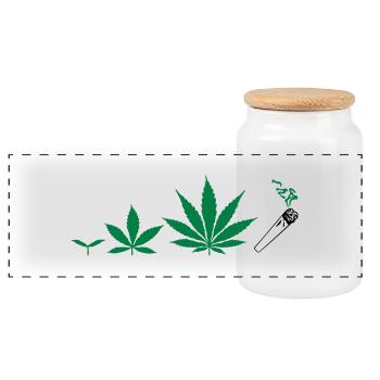 Cannabis development - Boîte à biscuits avec couvercle en bois - blanc - Devant