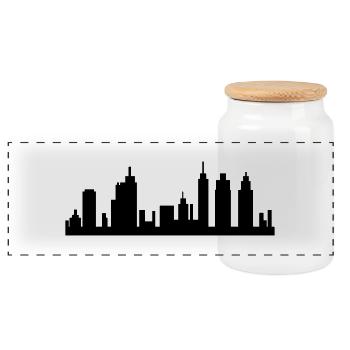 skyline_001 - Boîte à biscuits avec couvercle en bois - blanc - Devant
