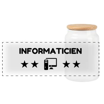 Computer / Informatiker / Aussenseiter / Ingenieur - Panorama Keksdose mit Holzdeckel - Weiß - Vorne