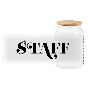 Personnel - Boîte à biscuits avec couvercle en bois - blanc - Devant