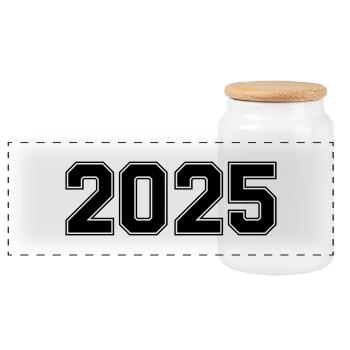 2025 - Panorama Keksdose mit Holzdeckel - Weiß - Vorne