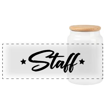 Personnel - Boîte à biscuits avec couvercle en bois - blanc - Devant