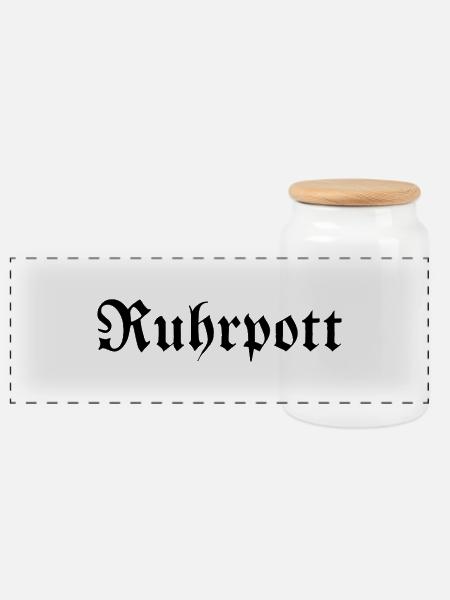 Ruhrpott - Pott - Bergbau - Kumpel - Ruhr - Shirt - Panorama Keksdose mit Holzdeckel - Weiß