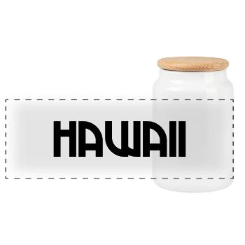 Hawaï - Honolulu - États-Unis - Amérique - Amérique - Boîte à biscuits avec couvercle en bois - blanc - Devant