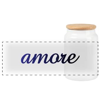 amore - Italie - Italie - Amour Amour Italien - Boîte à biscuits avec couvercle en bois - blanc - Devant