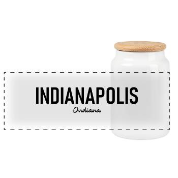 Indianapolis - Indiana - United States of America - Panorama Keksdose mit Holzdeckel - Weiß - Vorne