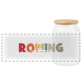 Rowing - Rowing - Rower - Rower - Aviron - Panoramic Cookie Jar with Wooden Lid - white - Front