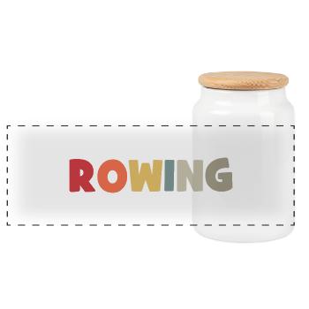 Rowing - Rowing - Rower - Rower - Aviron - Panoramic Cookie Jar with Wooden Lid - white - Front