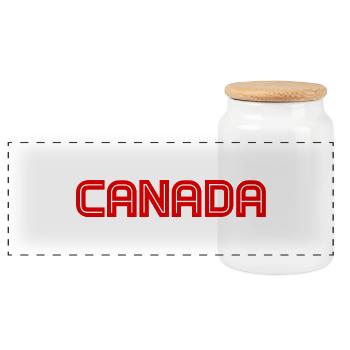 Canada - Vancouver - Toronto - Montreal - Kanada - Panoramic Cookie Jar with Wooden Lid - white - Front