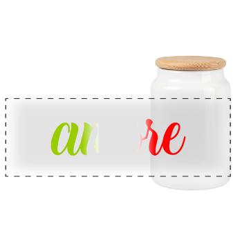 amore - Italie - Italie - Amour - Liebe - Boîte à biscuits avec couvercle en bois - blanc - Devant
