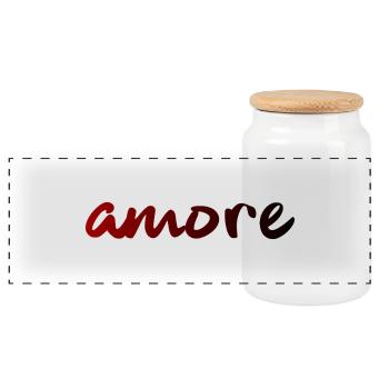 amore - Italie - Italie - Amour - Liebe - Boîte à biscuits avec couvercle en bois - blanc - Devant