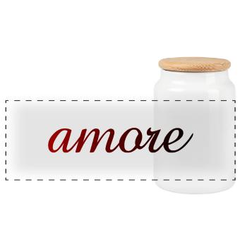 amore - Italie - Italie - Amour - Liebe - Boîte à biscuits avec couvercle en bois - blanc - Devant