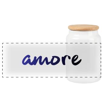 amore - Italie - Italie - Amour - Liebe - Boîte à biscuits avec couvercle en bois - blanc - Devant