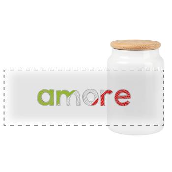 amore - Italie - Italie - Amour - Liebe - Boîte à biscuits avec couvercle en bois - blanc - Devant