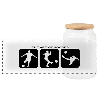 Football Maillot de football Sport Football but Fun - Boîte à biscuits avec couvercle en bois - blanc - Devant