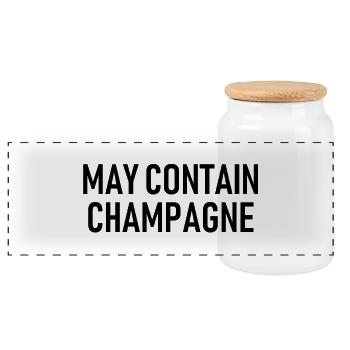 May contain Sparkling Wine - Alcohol - Sparkling Wine - Panoramic Cookie Jar with Wooden Lid - white - Front