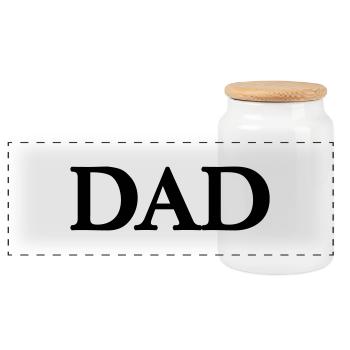 dad (1c) - Panorama Keksdose mit Holzdeckel - Weiß - Vorne
