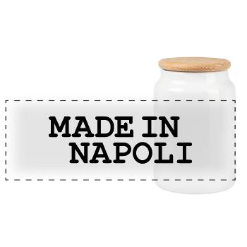 Napoli - Panorama Keksdose mit Holzdeckel - Weiß - Vorne