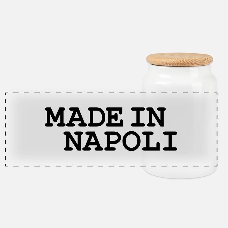 Napoli - Panorama Keksdose mit Holzdeckel - Weiß