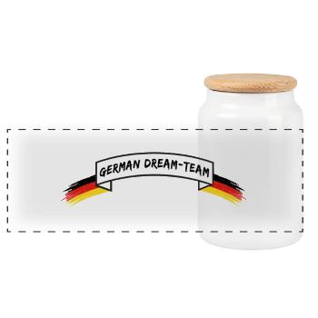 DREAM TEAM ALLEMANDE | Banderole Allemagne - Boîte à biscuits avec couvercle en bois - blanc - Devant