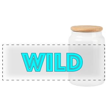 Lettrage néon sauvage - Boîte à biscuits avec couvercle en bois - blanc - Devant
