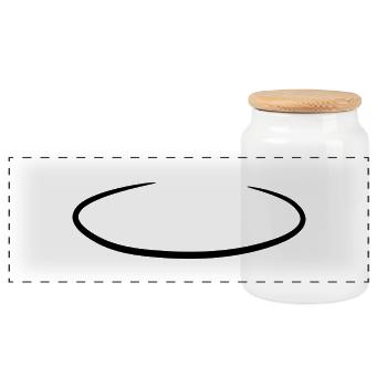 Angel Ring Circle Black - Panoramic Cookie Jar with Wooden Lid - white - Front