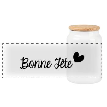 BONNE FÊTE. FÊTE DES MÈRES. FÊTE DES PÈRES. FÊTE - Boîte à biscuits avec couvercle en bois - blanc - Devant