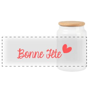 BONNE FÊTE. FÊTE DES MÈRES. FÊTE DES PÈRES. FÊTE - Boîte à biscuits avec couvercle en bois - blanc - Devant