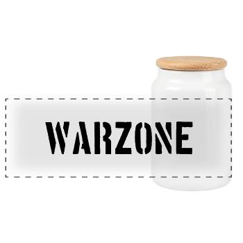 Gaming - Gamer Motif - Warzone - Panoramic Cookie Jar with Wooden Lid - white - Front