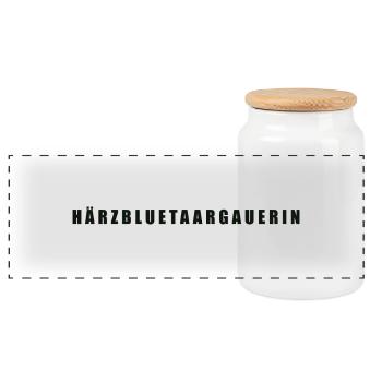 Härzbluetaargauerin Kanton Aargau - Panorama Keksdose mit Holzdeckel - Weiß - Vorne