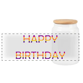 ALLES GUTE ZUM GEBURTSTAG. ALLES GUTE ZUM GEBURTSTAG. JAHRESTAG. - Panorama Keksdose mit Holzdeckel - Weiß - Vorne