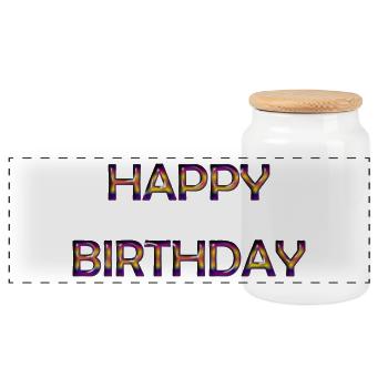 ALLES GUTE ZUM GEBURTSTAG. ALLES GUTE ZUM GEBURTSTAG. JAHRESTAG. - Panorama Keksdose mit Holzdeckel - Weiß - Vorne