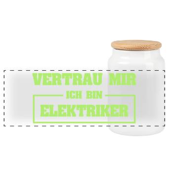 Cadeau pour électricien - Boîte à biscuits avec couvercle en bois - blanc - Devant