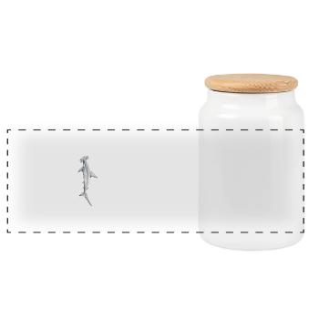Tiburon martillon - Hammerhead shark - Requin - Panoramic Cookie Jar with Wooden Lid - white - Front