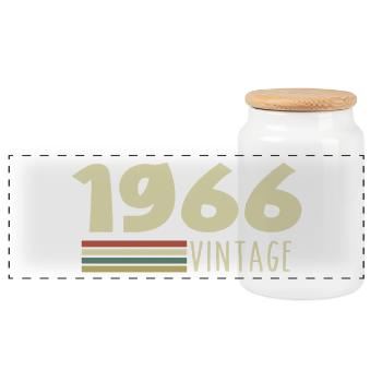 Jubiläum 1966 1966 - Panorama Keksdose mit Holzdeckel - Weiß - Vorne