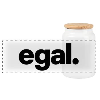 egal. Minimal Deutsches Meme T-Shirt - Panorama Keksdose mit Holzdeckel - Weiß - Vorne
