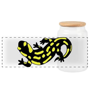 Salamander - Panorama Keksdose mit Holzdeckel - Weiß - Vorne