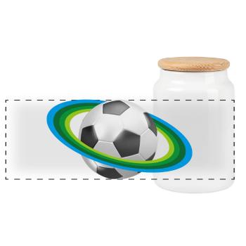 Fußball Ringe, Soccer, - Panorama Keksdose mit Holzdeckel - Weiß - Vorne