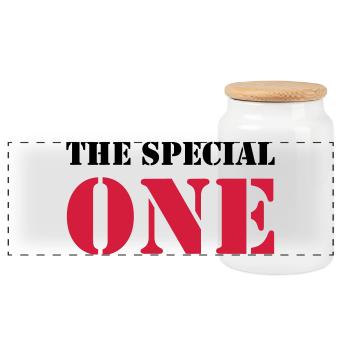 The Special One - Panoramic Cookie Jar with Wooden Lid - white - Front