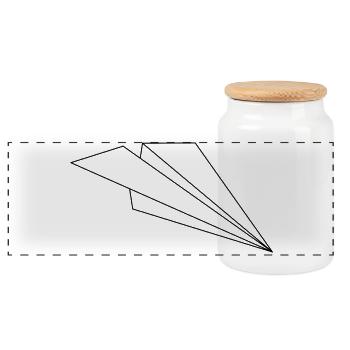 avion en papier - Boîte à biscuits avec couvercle en bois - blanc - Devant