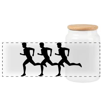 racing - Panoramic Cookie Jar with Wooden Lid - white - Front