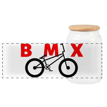 BMX Dirt-Jump Shirt for Kids & Bikers - Panoramic Cookie Jar with Wooden Lid - white - Front