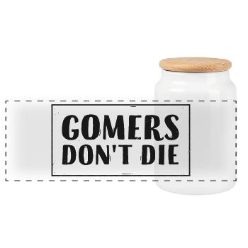 Gomers don't die - Panoramic Cookie Jar with Wooden Lid - white - Front