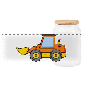 Pelles - Boîte à biscuits avec couvercle en bois - blanc - Devant