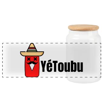 YéToubu - Humour youtube - Humour Apéro - Boîte à biscuits avec couvercle en bois - blanc - Devant