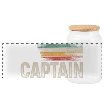 Capitaine Sailing Sailor Retro Vintage - Boîte à biscuits avec couvercle en bois - blanc - Devant